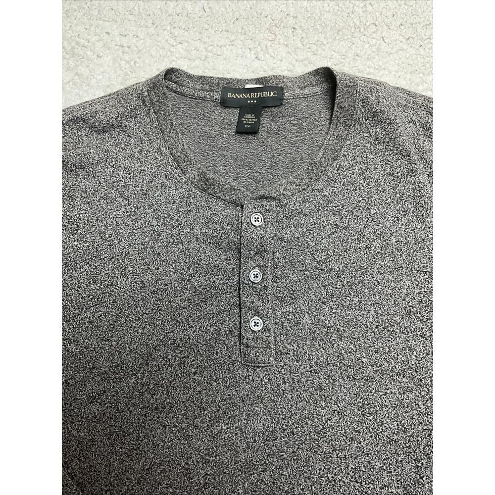 Banana Republic Sweater Mens Large Gray Henley Pullover Long Sleeve 2XL - Picture 3 of 7